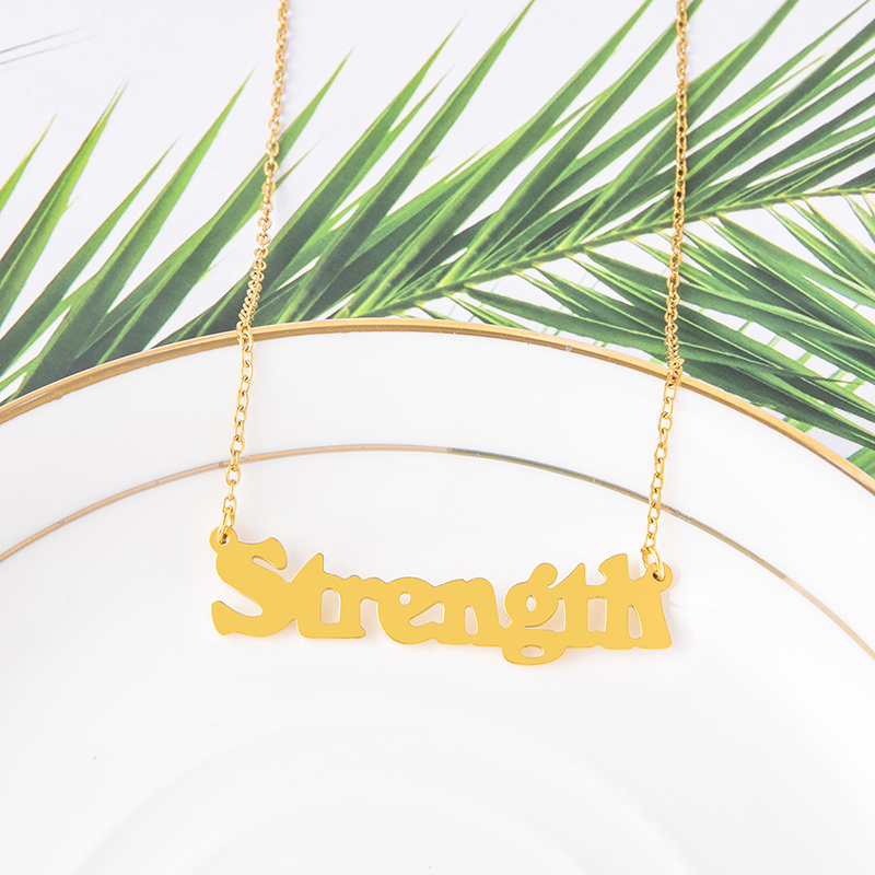 Fashion Letter Stainless Steel Hollow Out Pendant Necklace 1 Piece