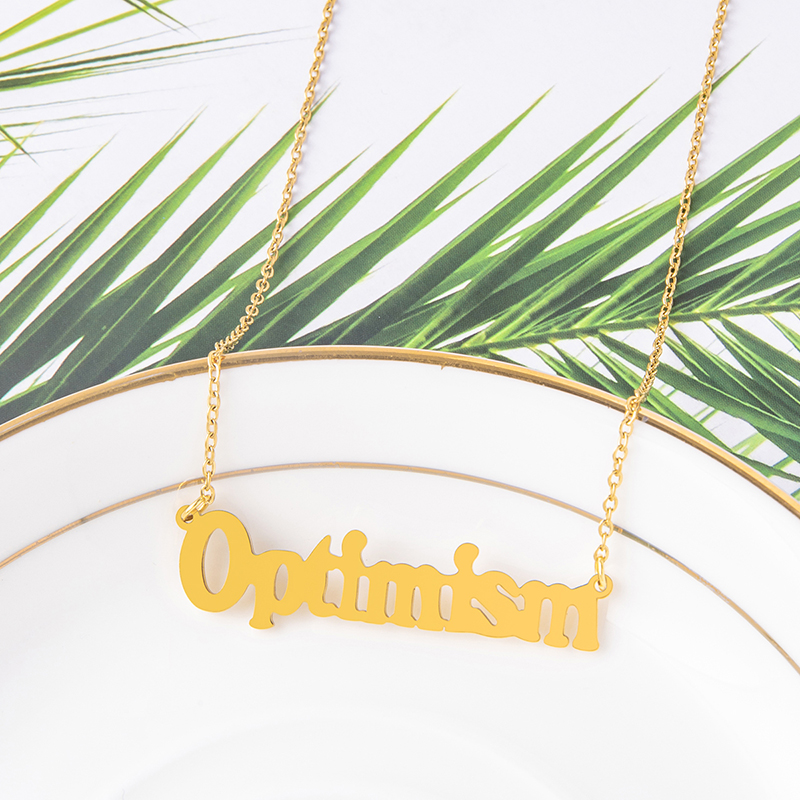 Fashion Letter Stainless Steel Hollow Out Pendant Necklace 1 Piece
