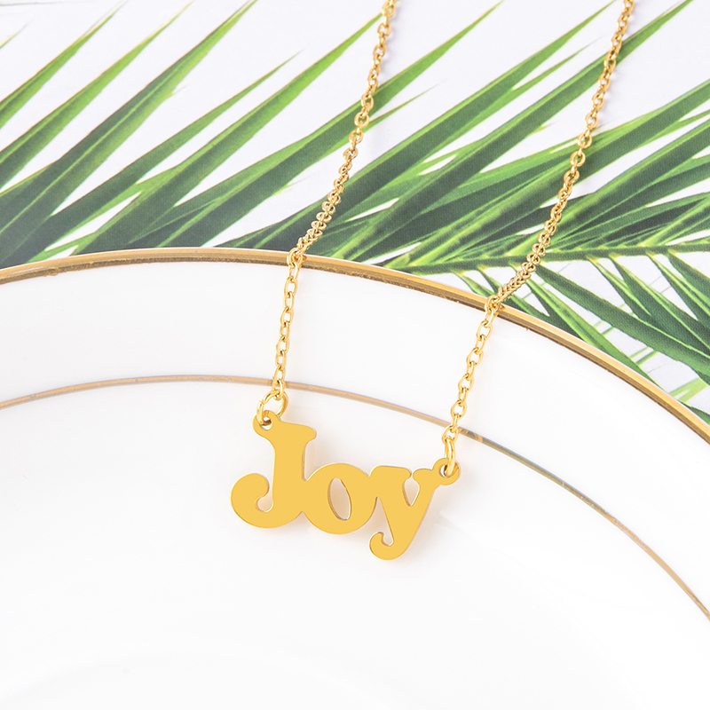 Fashion Letter Stainless Steel Hollow Out Pendant Necklace 1 Piece