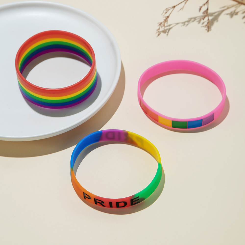 1 Set Fashion Rainbow Plastic Rubber Womenu0027S Bracelets