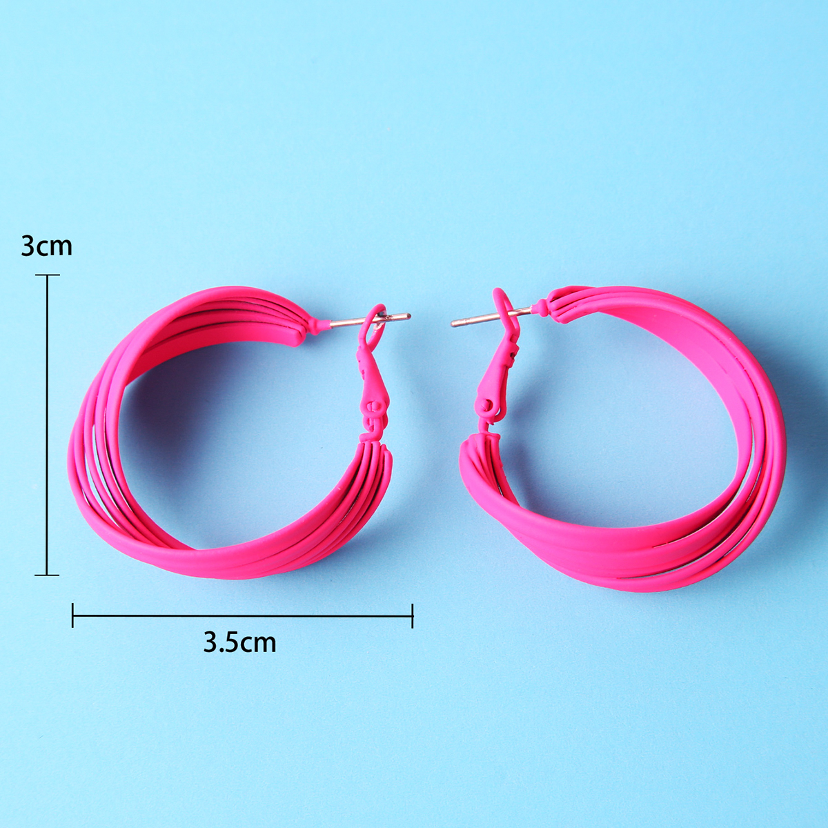 1 Pair Fashion Solid Color Alloy Womenu0027S Hoop Earrings