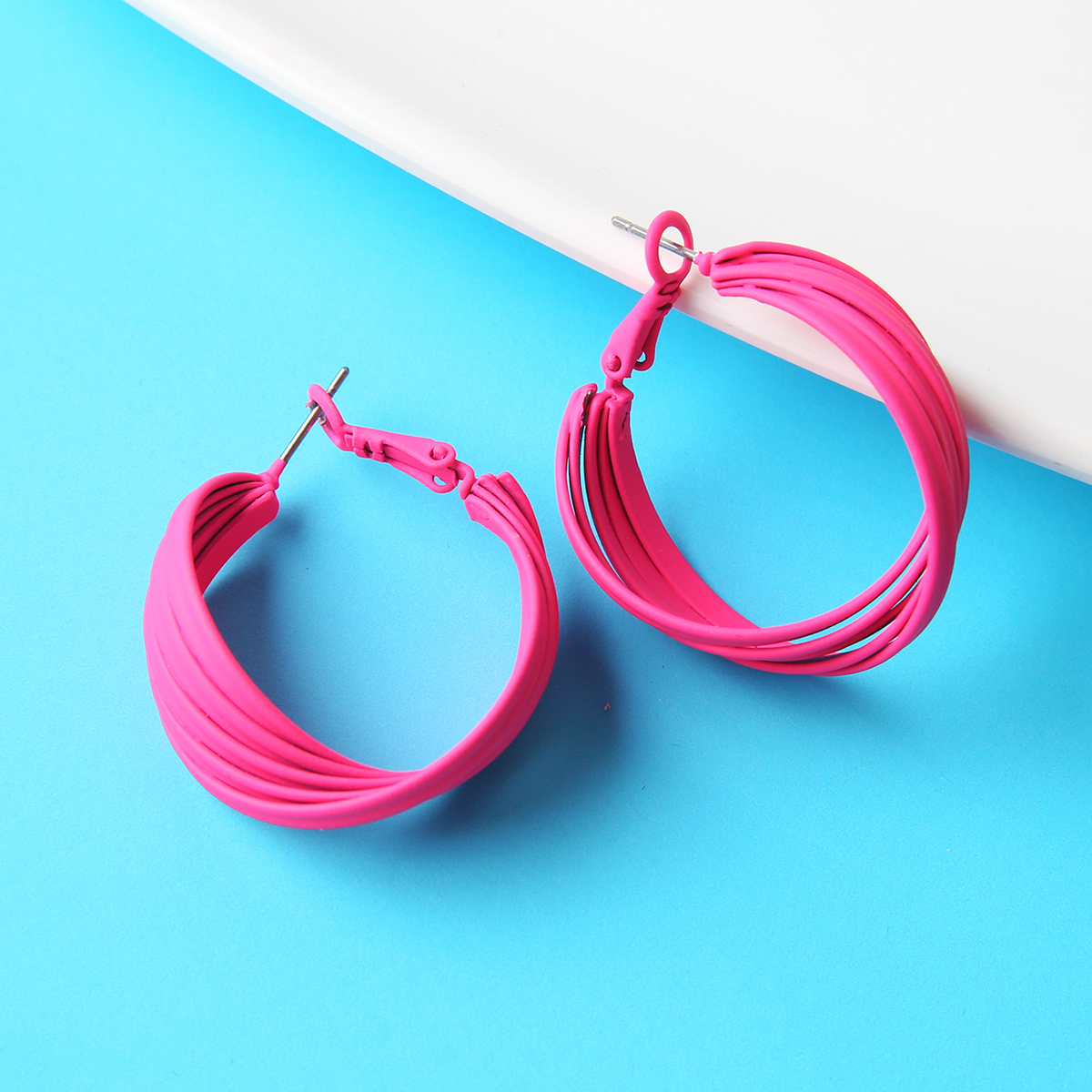 1 Pair Fashion Solid Color Alloy Womenu0027S Hoop Earrings
