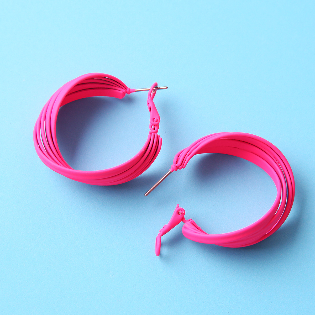 1 Pair Fashion Solid Color Alloy Womenu0027S Hoop Earrings