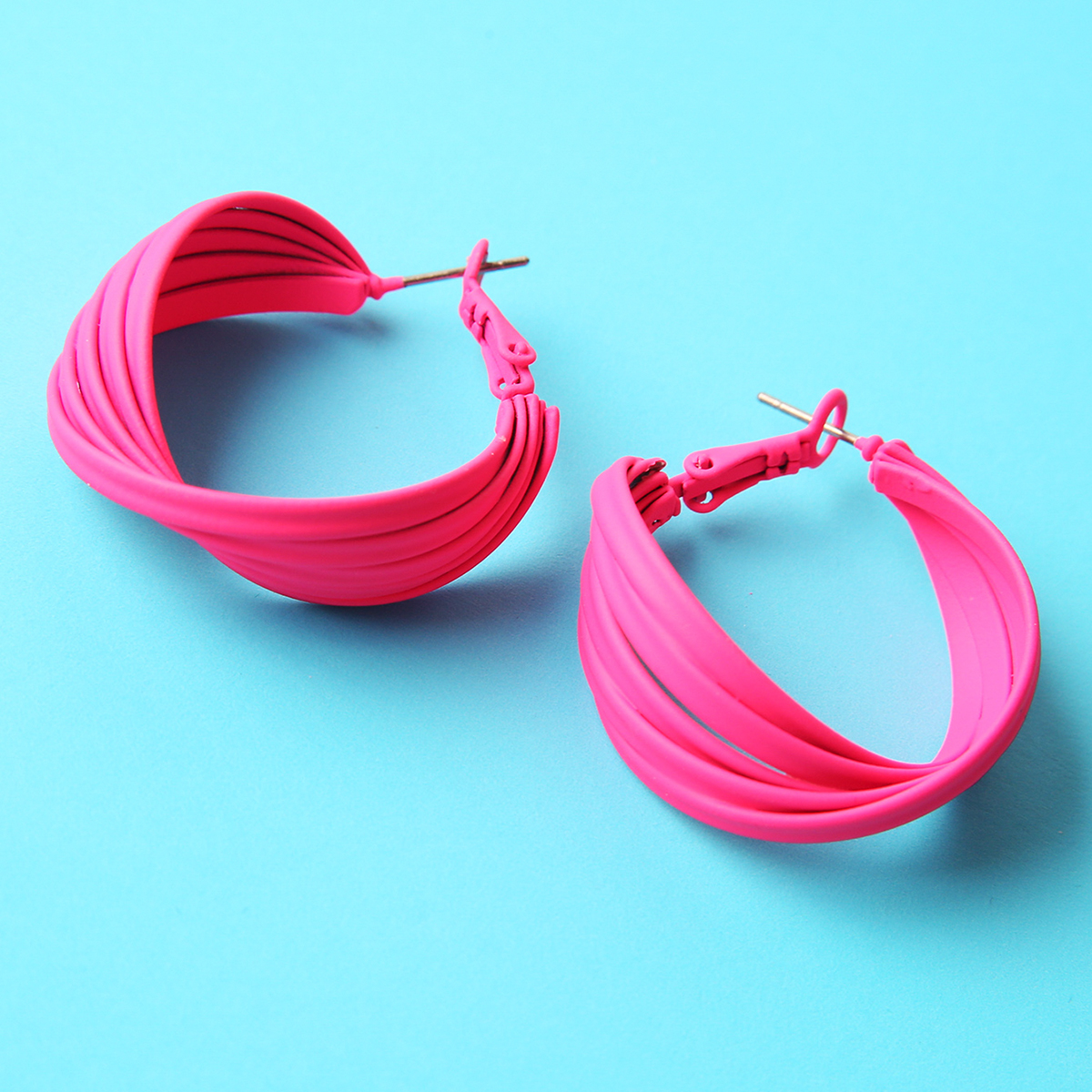 1 Pair Fashion Solid Color Alloy Womenu0027S Hoop Earrings