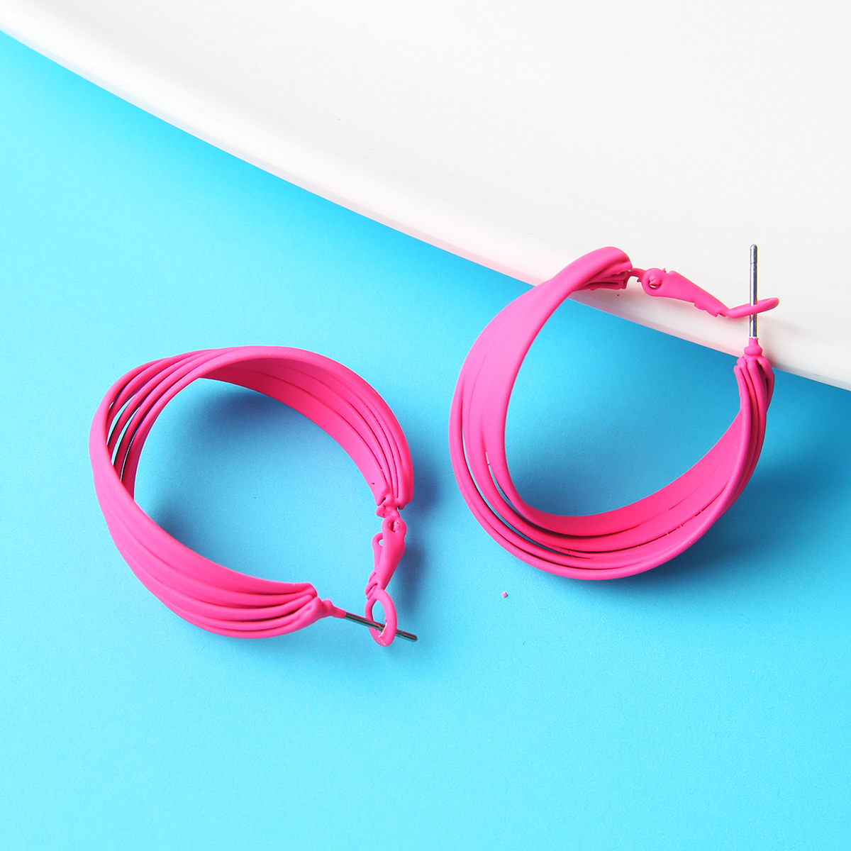 1 Pair Fashion Solid Color Alloy Womenu0027S Hoop Earrings