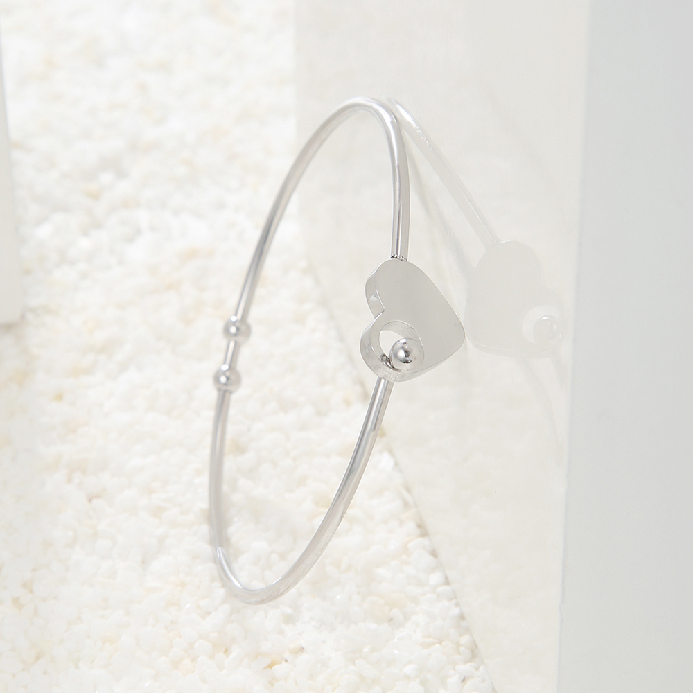 Fashion Heart Shape Steel Bangle 1 Piece