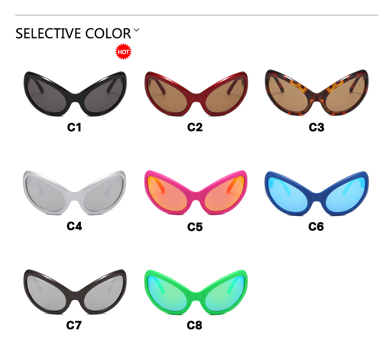 Hip-Hop Solid Color Ac Special-Shaped Mirror Full Frame Womenu0027s Sunglasses