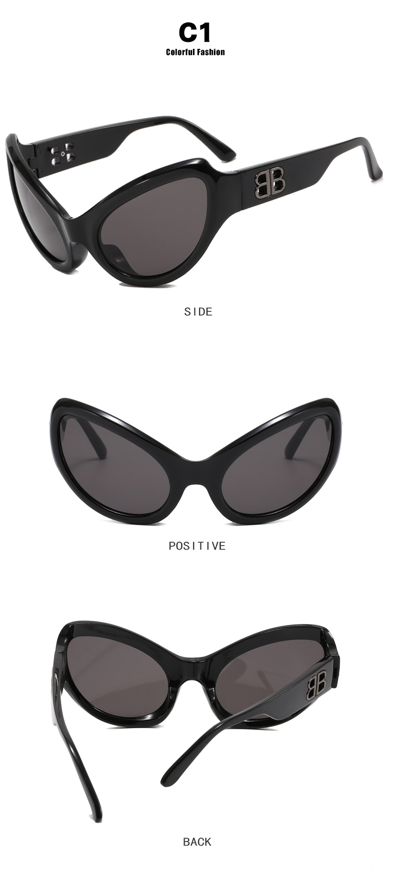 Hip-Hop Solid Color Ac Special-Shaped Mirror Full Frame Womenu0027s Sunglasses