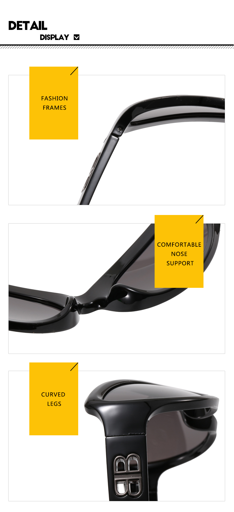 Hip-Hop Solid Color Ac Special-Shaped Mirror Full Frame Womenu0027s Sunglasses