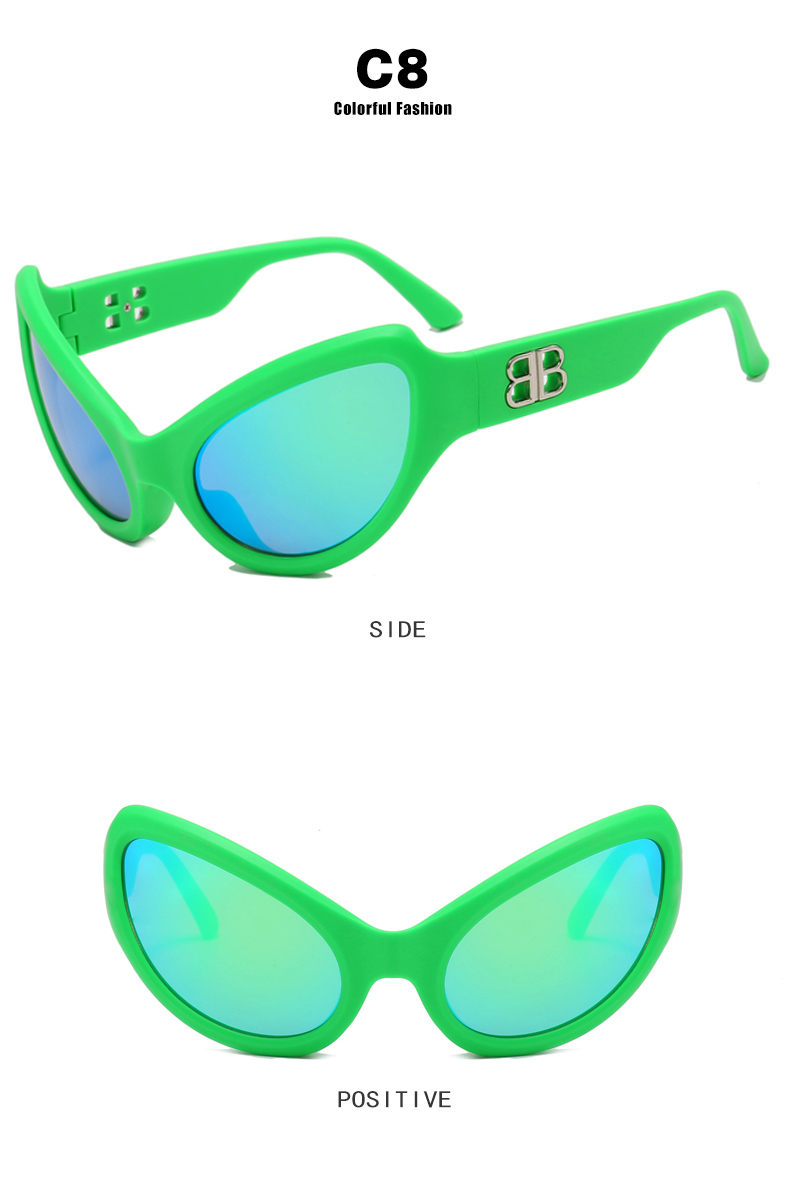 Hip-Hop Solid Color Ac Special-Shaped Mirror Full Frame Womenu0027s Sunglasses