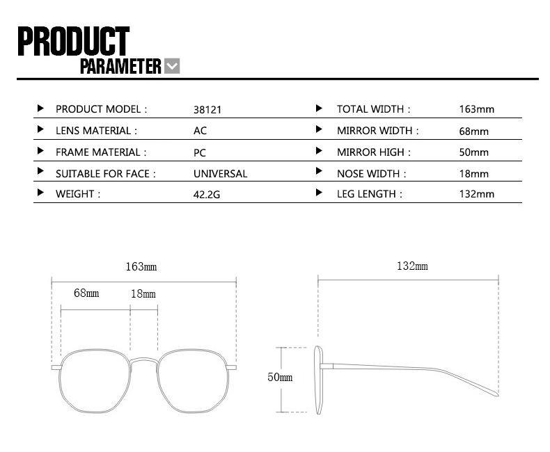 Hip-Hop Solid Color Ac Special-Shaped Mirror Full Frame Womenu0027s Sunglasses