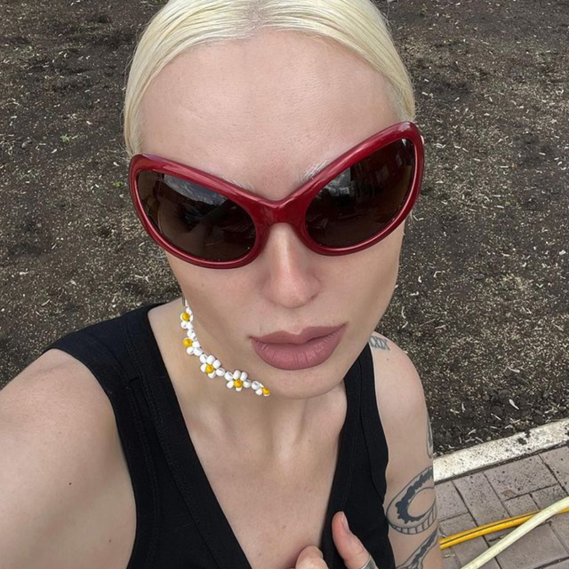 Hip-Hop Solid Color Ac Special-Shaped Mirror Full Frame Womenu0027s Sunglasses