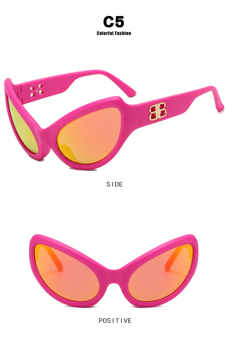 Hip-Hop Solid Color Ac Special-Shaped Mirror Full Frame Womenu0027s Sunglasses