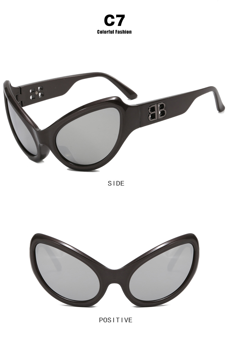 Hip-Hop Solid Color Ac Special-Shaped Mirror Full Frame Womenu0027s Sunglasses