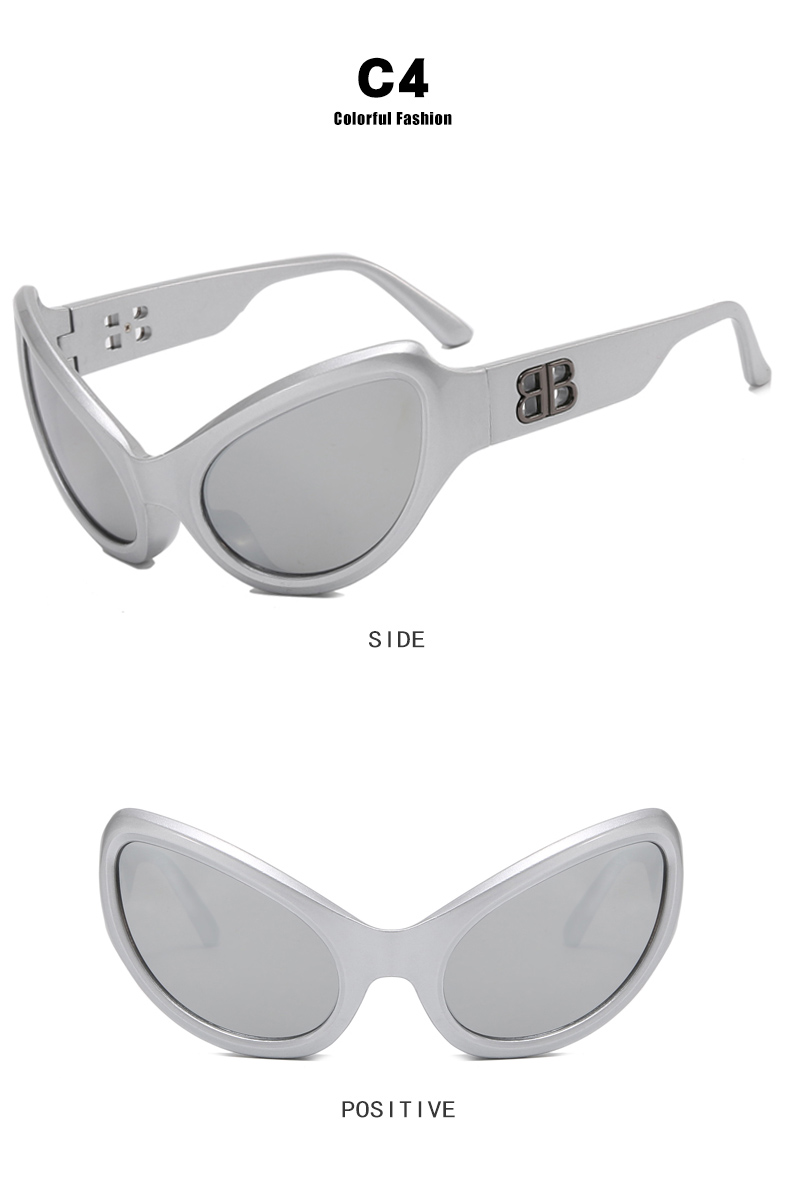 Hip-Hop Solid Color Ac Special-Shaped Mirror Full Frame Womenu0027s Sunglasses