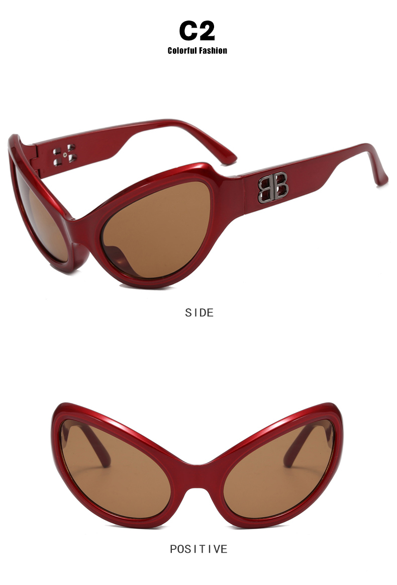 Hip-Hop Solid Color Ac Special-Shaped Mirror Full Frame Womenu0027s Sunglasses