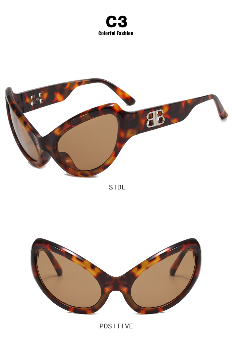 Hip-Hop Solid Color Ac Special-Shaped Mirror Full Frame Womenu0027s Sunglasses