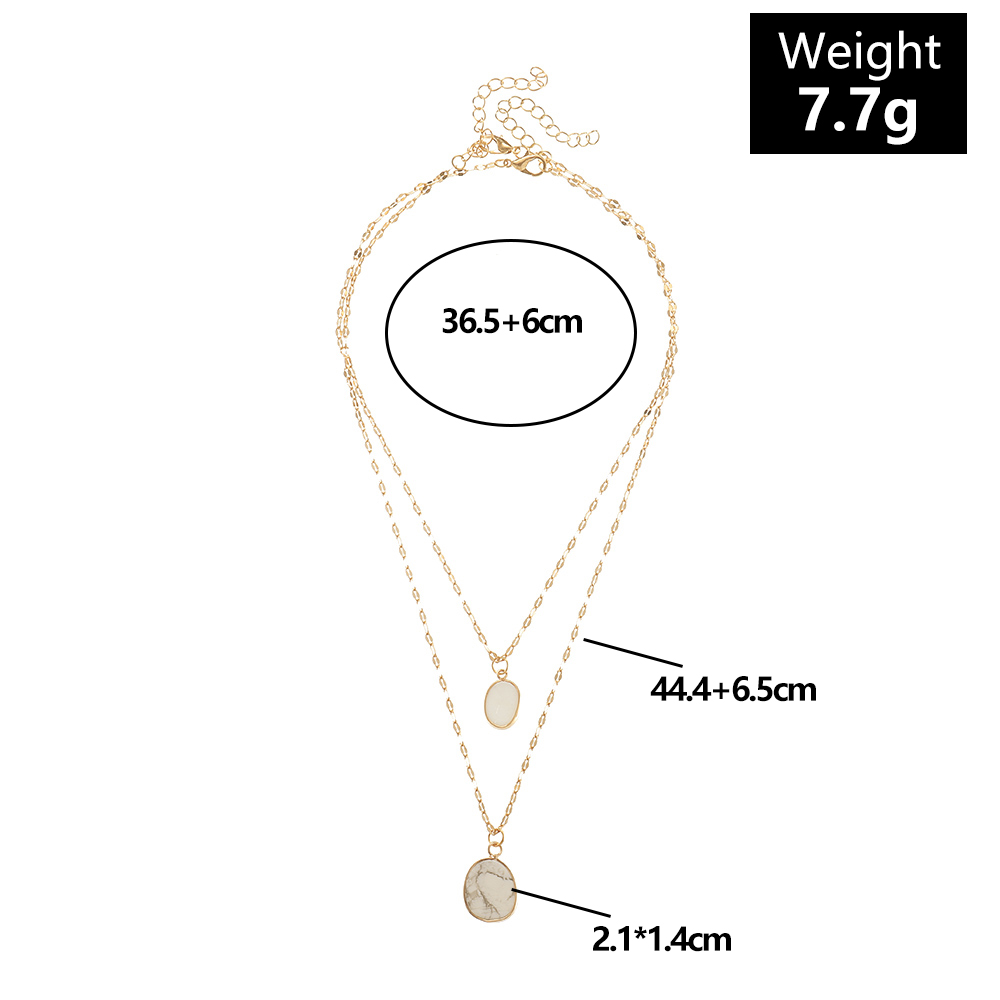 1 Piece Simple Style Oval Metal Layered Resin Womenu0027S Pendant Necklace