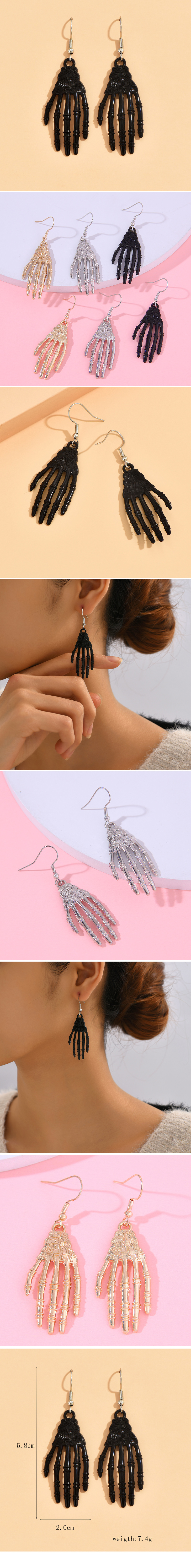 1 Pair Fashion Palm Alloy Plating Alloy Womenu0027S Drop Earrings