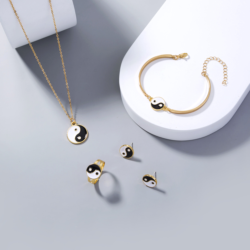 1 Set Retro Gossip Heart Shape Eye Alloy Plating Zircon Womenu0027S Jewelry Set