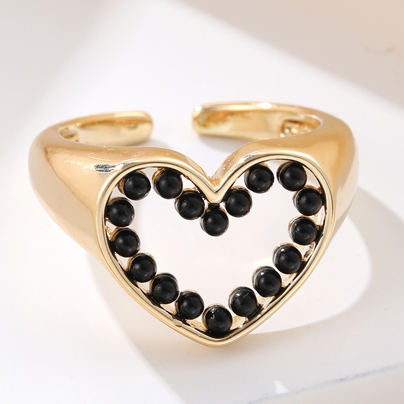 1 Piece Fashion Heart Shape Copper Plating Inlay Pearl Womenu0027S Rings