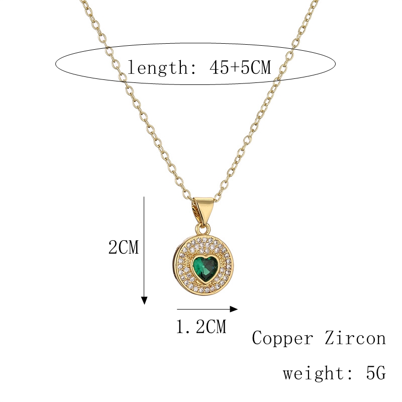 Fashion Rabbit Heart Shape Copper Enamel Inlay Zircon Pendant Necklace 1 Piece