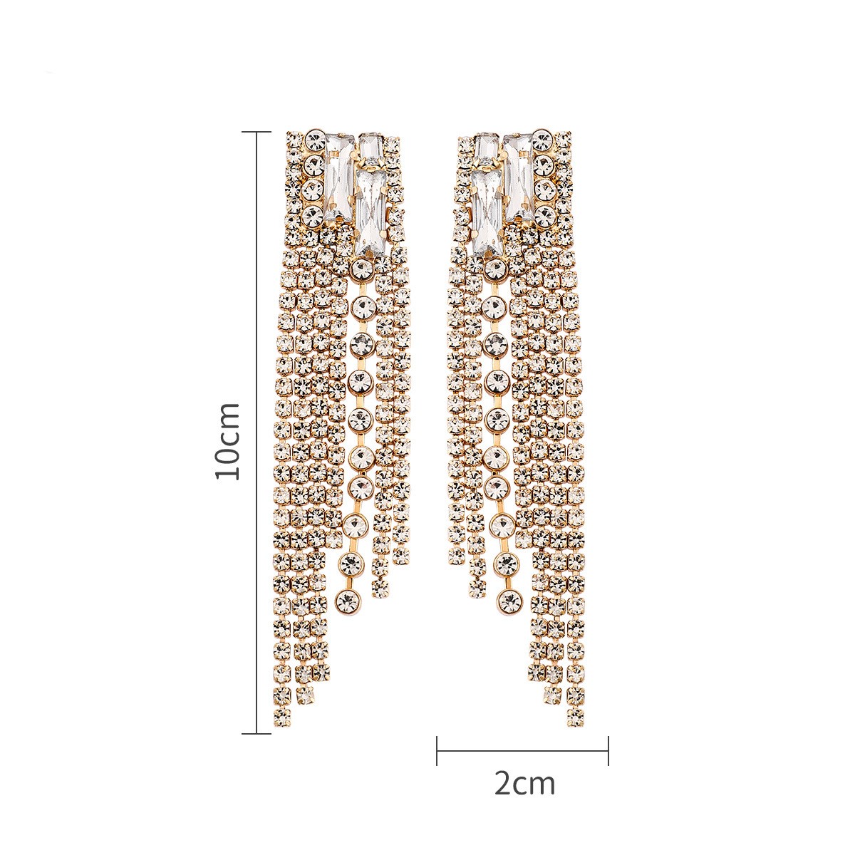 1 Pair Fashion Geometric Alloy Inlay Rhinestones Womenu0027S Drop Earrings