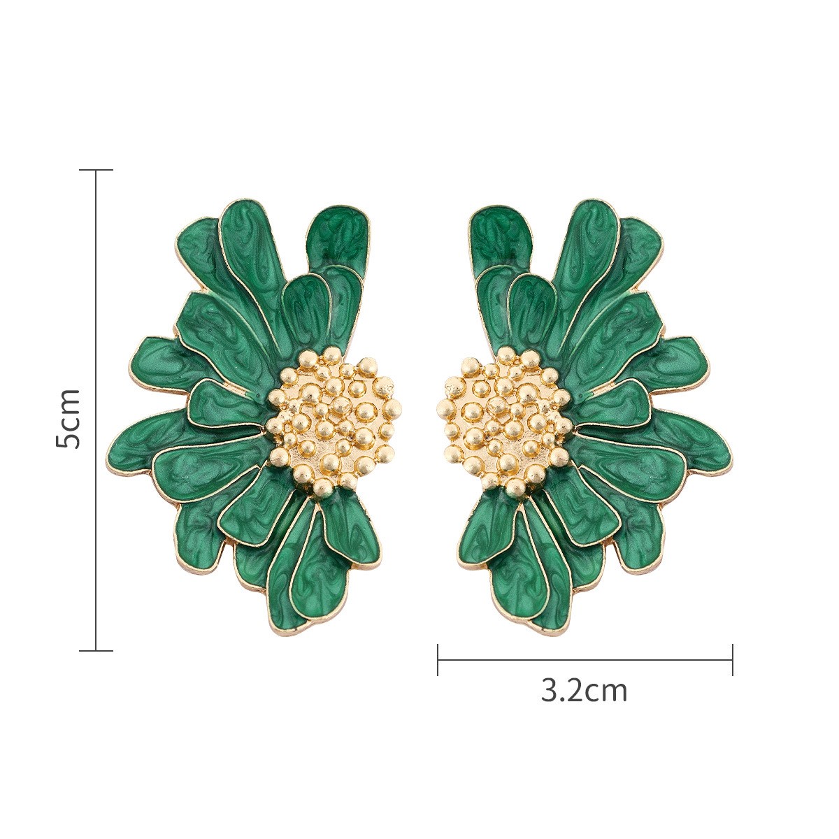 1 Pair Fashion Flower Alloy Enamel Womenu0027S Ear Studs