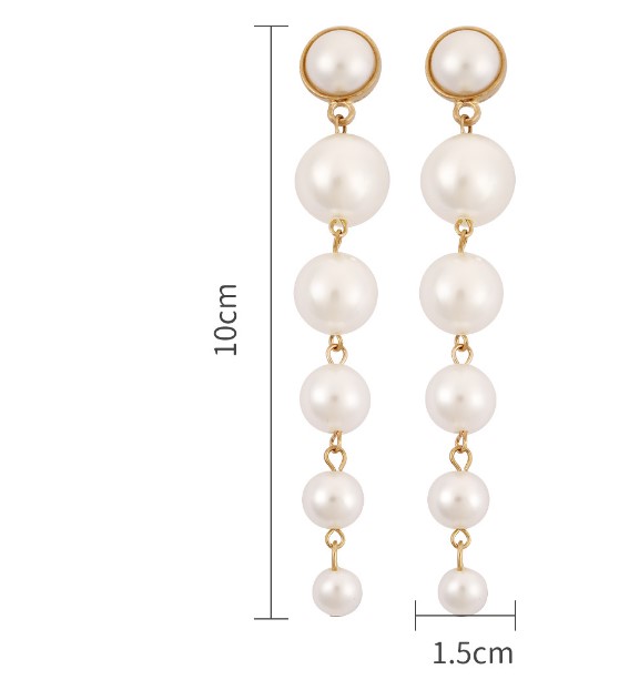 1 Pair Fashion Round Imitation Pearl Alloy Womenu0027S Drop Earrings