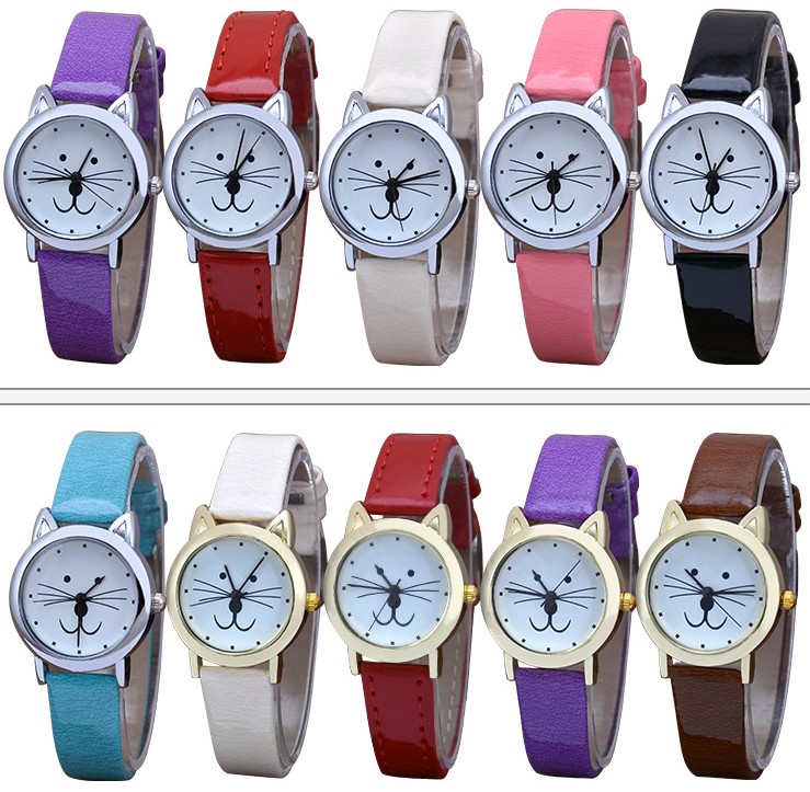 Fashion Cat Buckle Quartz Womenu0027s Watches