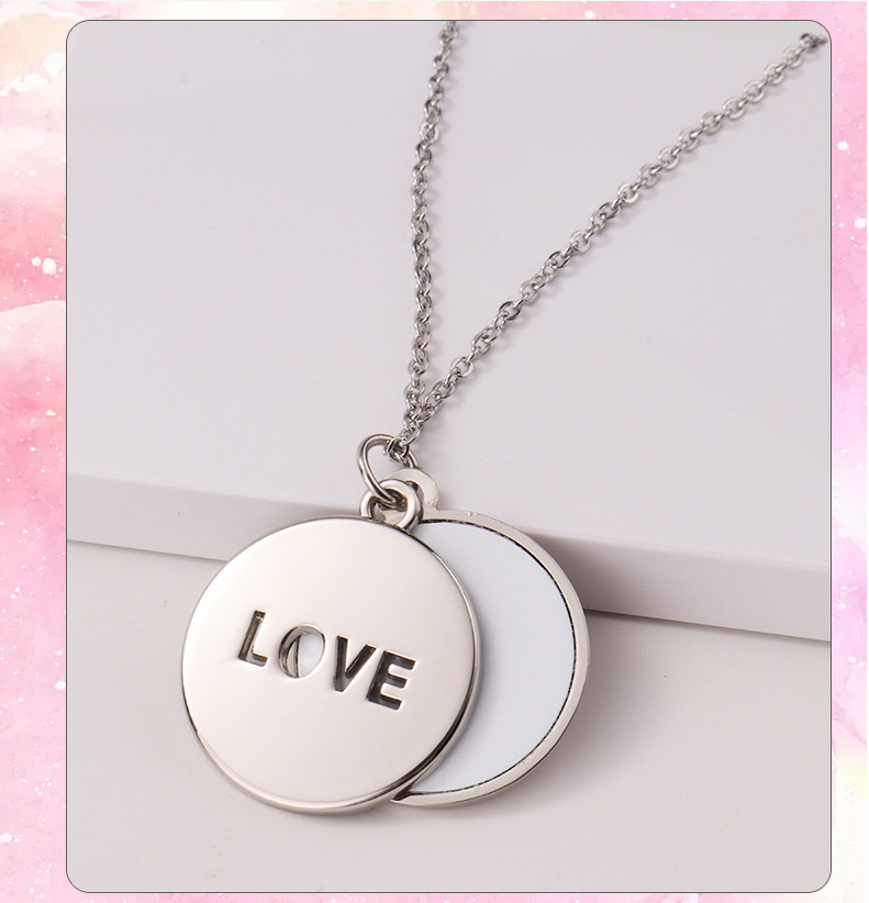 1 Piece Fashion Letter Heart Shape Alloy Plating Hollow Out Couple Pendant Necklace