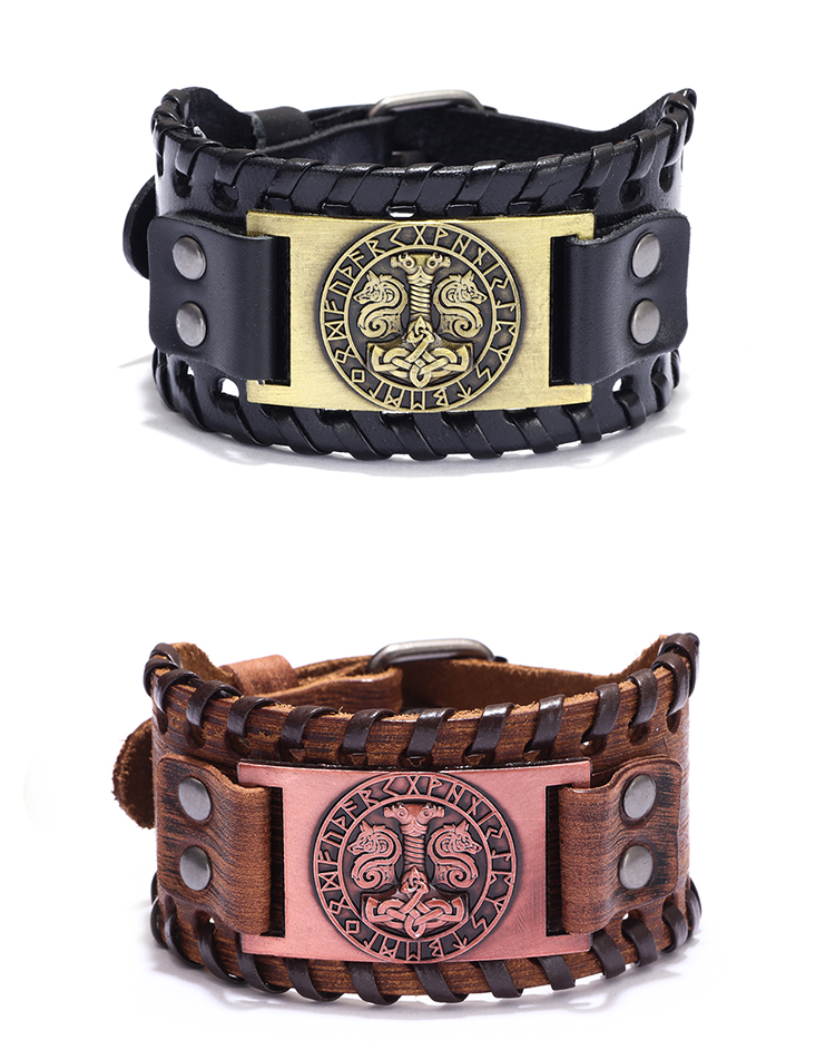 1 Piece Hip-Hop Totem Letter Alloy Leather Unisex Bangle