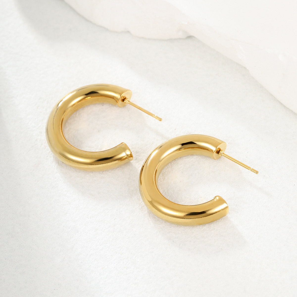 Fashion Leaf Stainless Steel Plating Ear Studs 1 Pair
