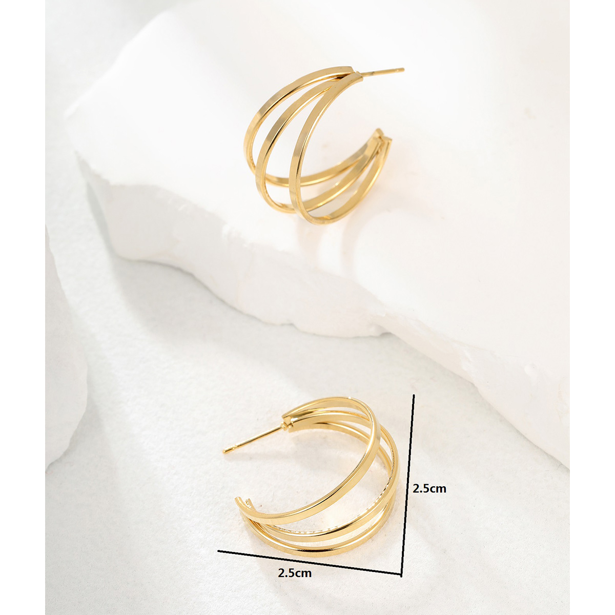 Fashion Leaf Stainless Steel Plating Ear Studs 1 Pair