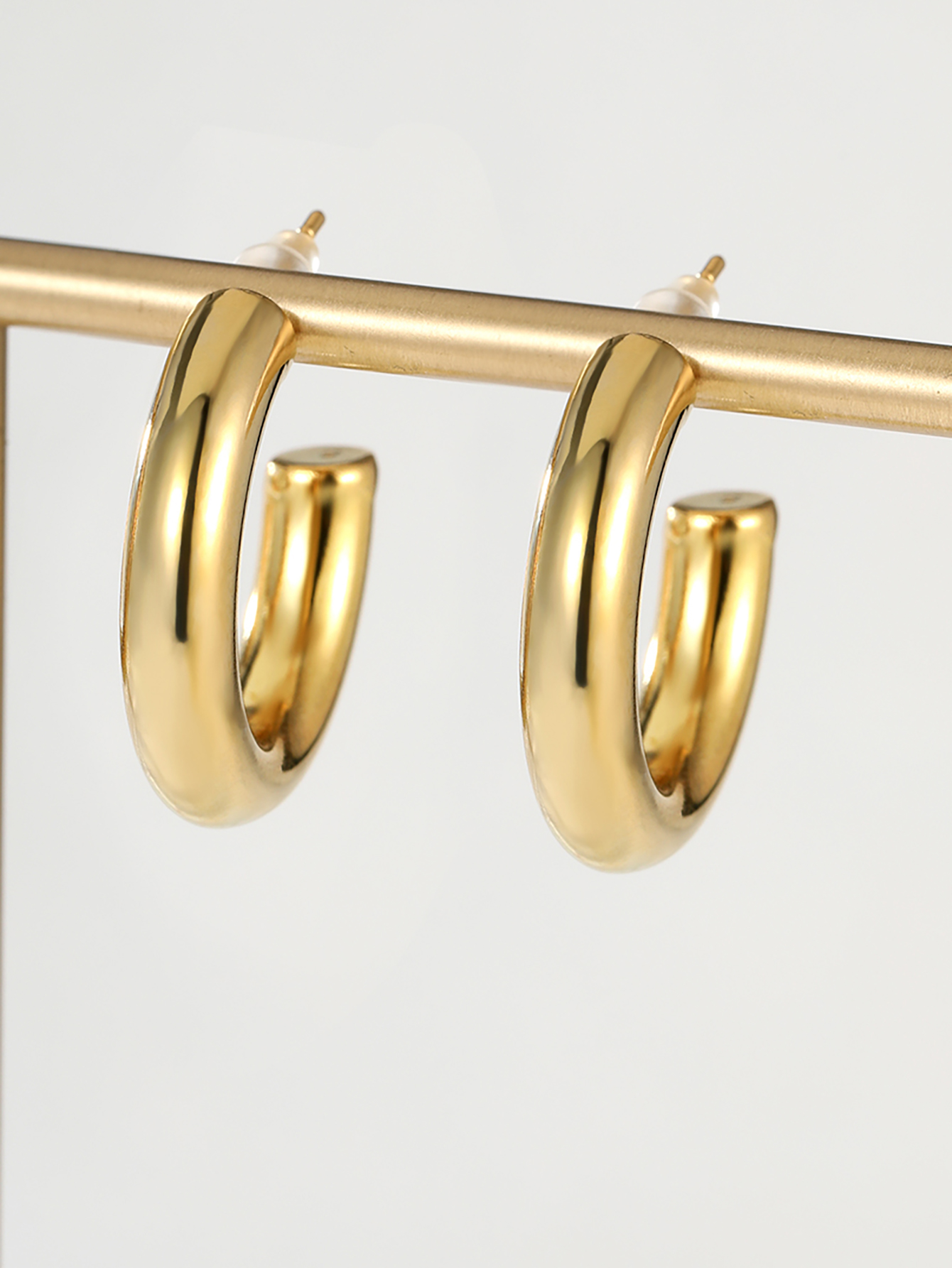 Fashion Leaf Stainless Steel Plating Ear Studs 1 Pair