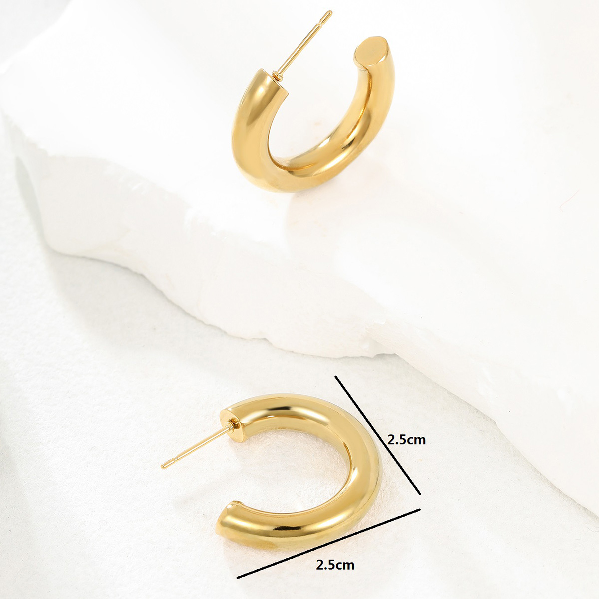 Fashion Leaf Stainless Steel Plating Ear Studs 1 Pair