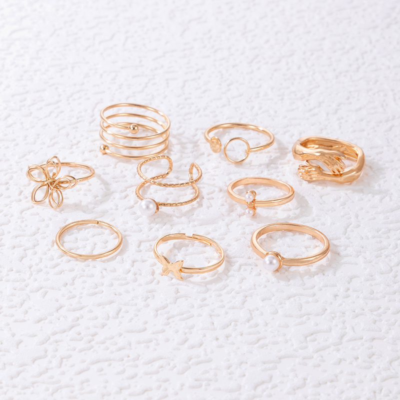 Fashion Geometric Alloy Plating Womenu0027S Rings