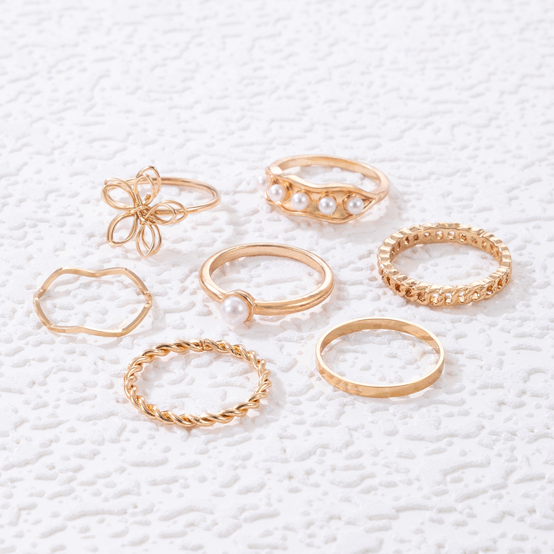 Fashion Geometric Alloy Plating Womenu0027S Rings