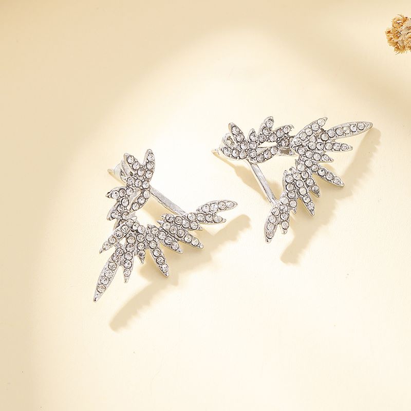 1 Pair Fashion Wings Alloy Irregular Rhinestones Womenu0027S Ear Studs