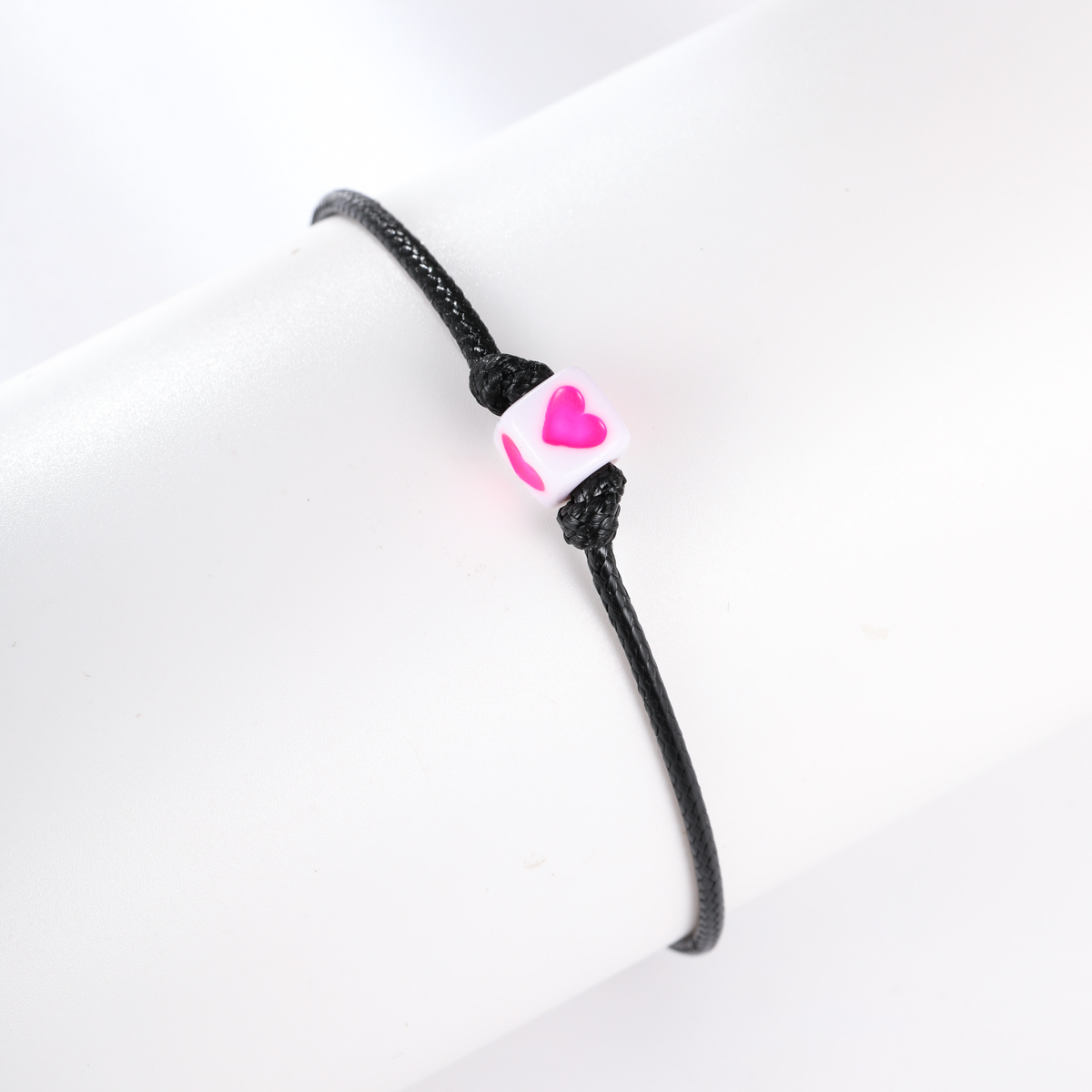 1 Piece Fashion Heart Shape Dice Plastic rope Braid Unisex Bracelets