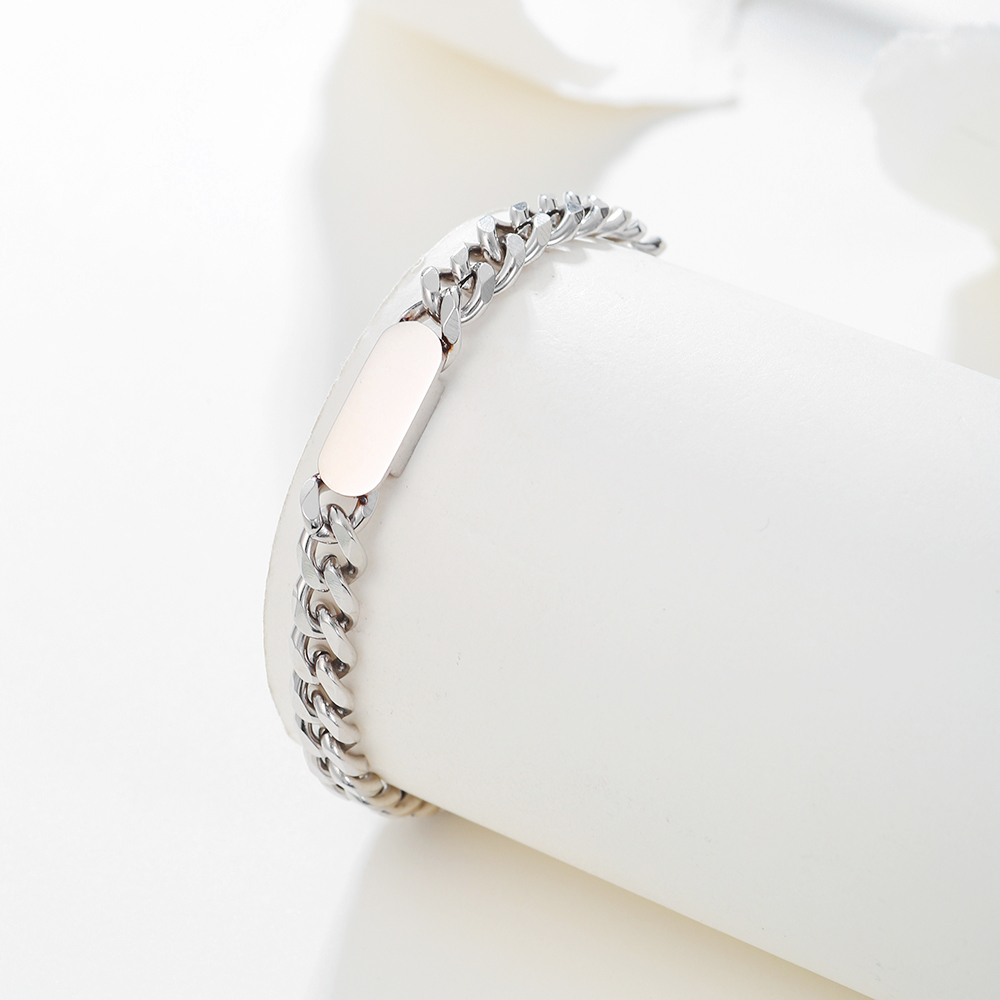 Hip-Hop Solid Color Stainless Steel Bracelets 1 Piece