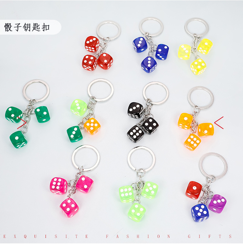 1 Piece Fashion Dice Alloy Resin Bag Pendant Keychain