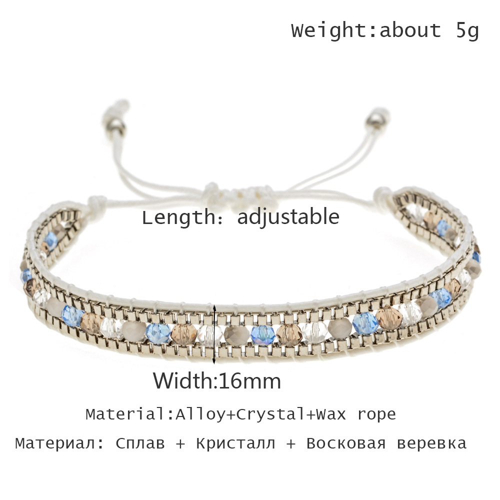 1 Piece Vacation Color Block Artificial Crystal Alloy rope Unisex Bracelets