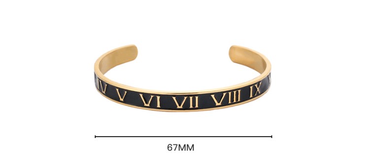 Punk Number Stainless Steel Epoxy Unisex Bangle