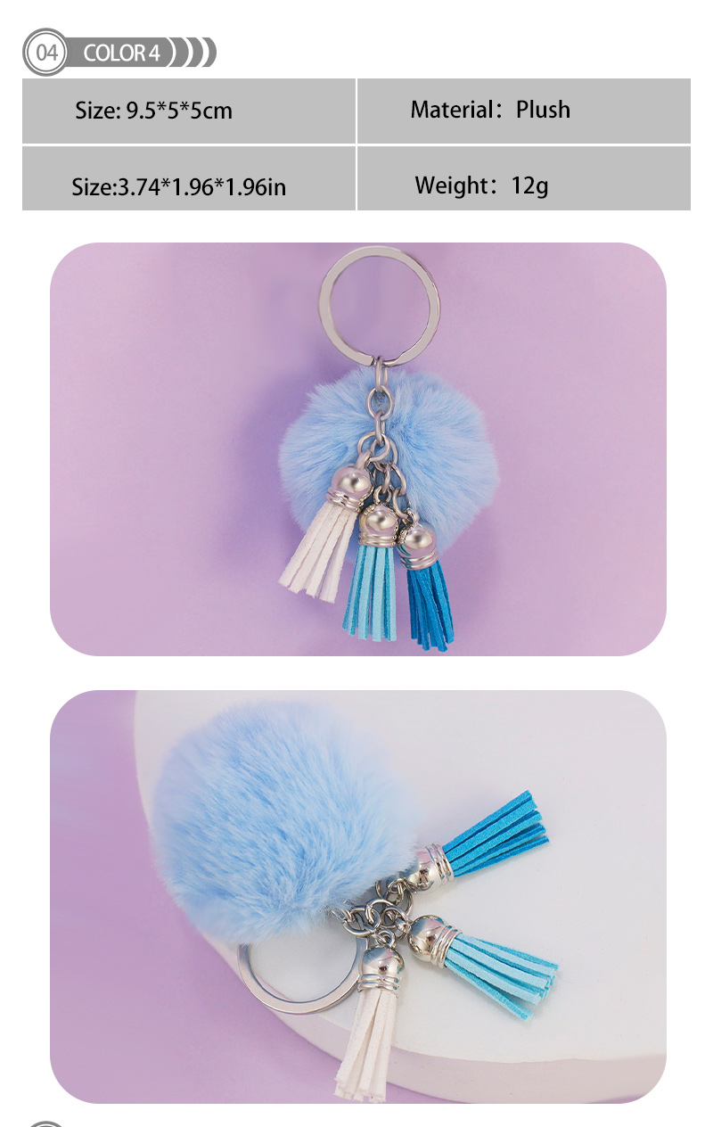1 Piece Simple Style Tassel Imitation rex rabbit Alloy Tassel Bag Pendant Keychain