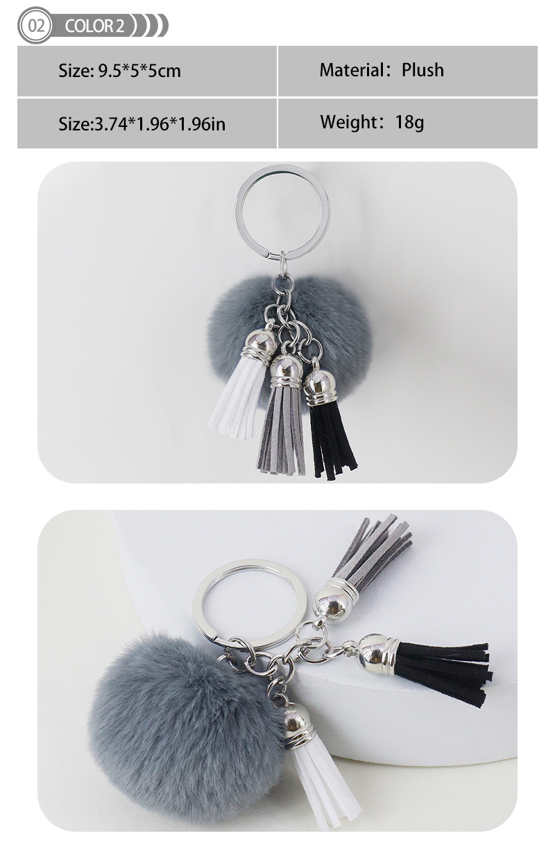 1 Piece Simple Style Tassel Imitation rex rabbit Alloy Tassel Bag Pendant Keychain