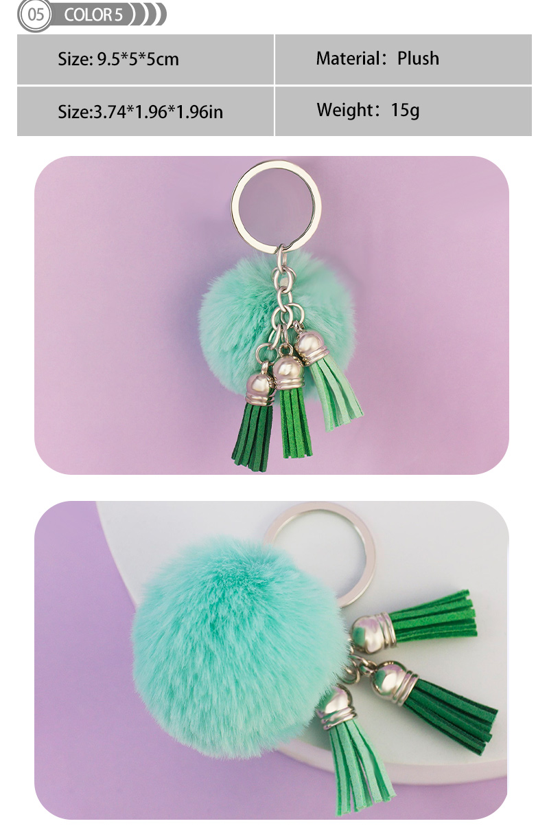 1 Piece Simple Style Tassel Imitation rex rabbit Alloy Tassel Bag Pendant Keychain