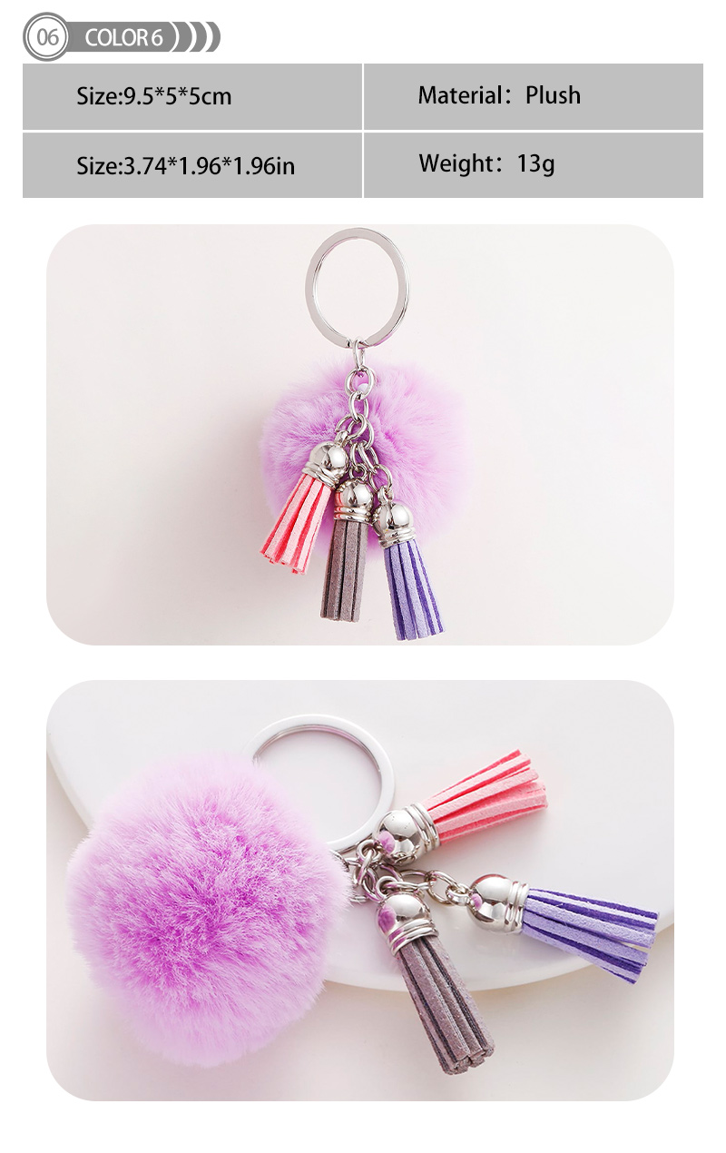 1 Piece Simple Style Tassel Imitation rex rabbit Alloy Tassel Bag Pendant Keychain