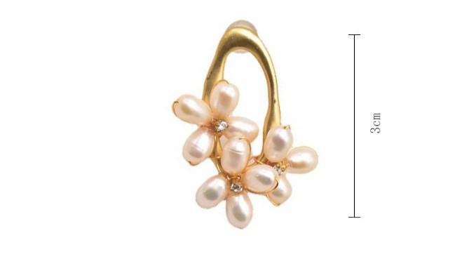 Fashion Flower Pearl Inlay Zircon Drop Earrings 1 Pair