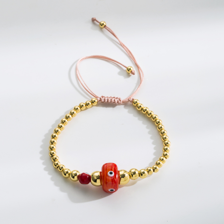 Retro Devilu0027S Eye rope Copper Woven Belt Pearl Bracelets 1 Piece